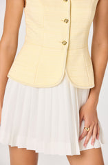 Sheridan Tweed Vest Mixed Media Mini Dress