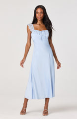 Makiya Lace Strap Empire Waist Midi Dress
