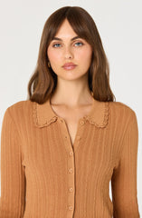 Kristen Pointelle Collar Cardigan
