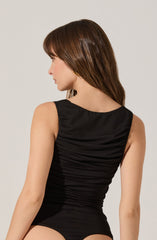 Voncile Ruched Square Neck Bodysuit