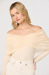 Julieta Off-Shoulder Ruched Overlay Top