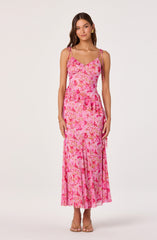 Mejra Floral Ruffle Asymmetric Tank Top