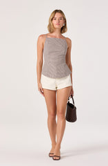 Nora Gingham Open-Back Top