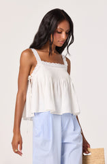 Lori Eyelet Babydoll Tank Top