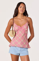 Kirsten Plaid Lace Trim Top