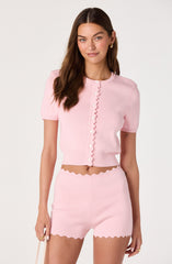Scalloped Trim Sweater Shorts