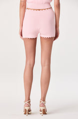 Scalloped Trim Sweater Shorts