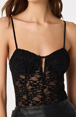 Semi-Sheer Lace Bodysuit