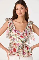 Lenora Floral Corset Peplum Top