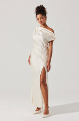 Monroe Satin Off Shoulder Maxi Dress