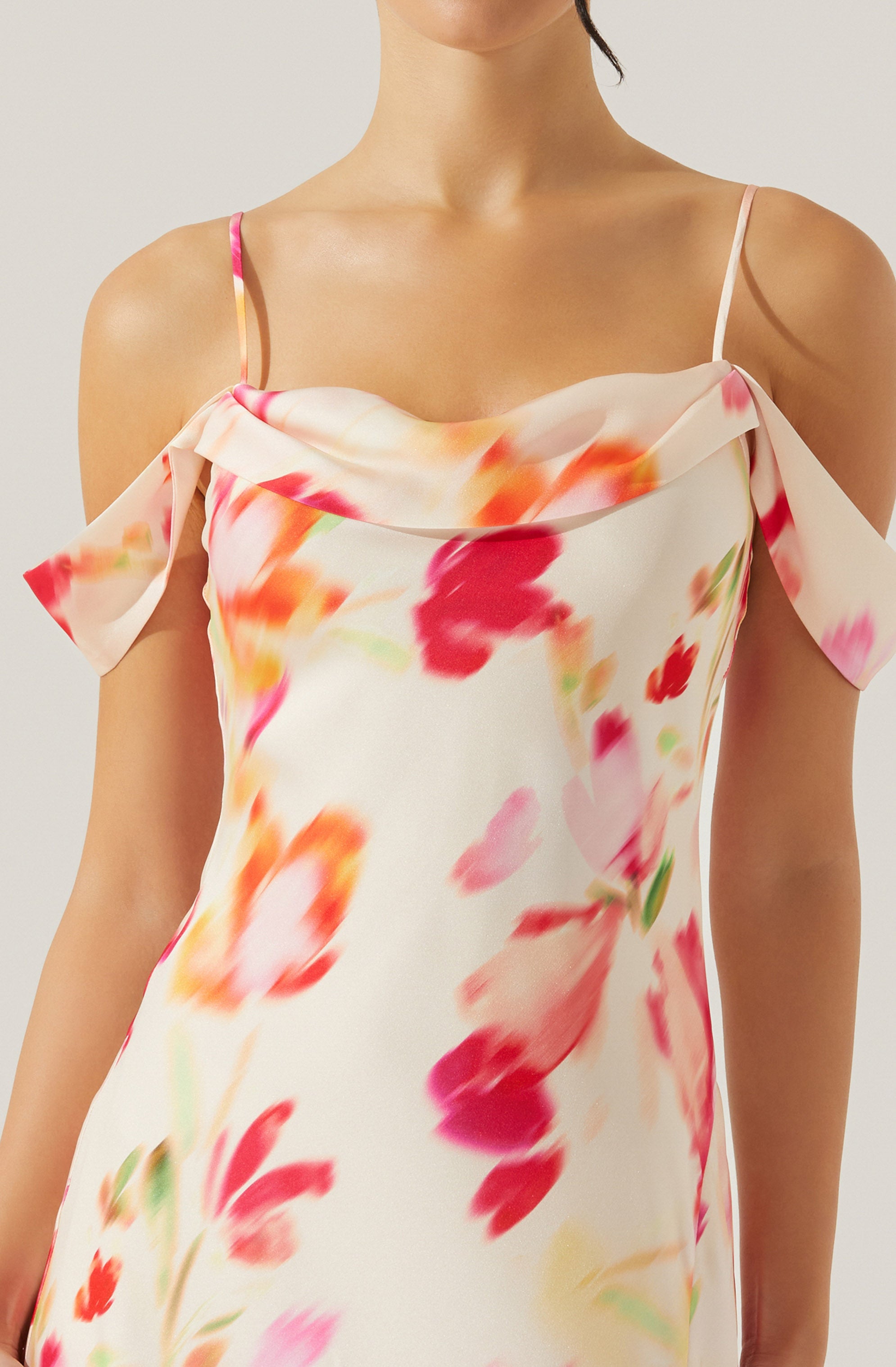 Kitura Cold Shoulder Floral Maxi Dress