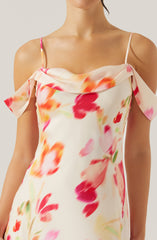 Kitura Cold Shoulder Floral Maxi Dress