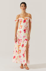 Kitura Cold Shoulder Floral Maxi Dress