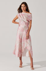 Mairyn Tie Dye Satin Midi Dress