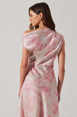 Mairyn Tie Dye Satin Midi Dress