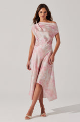 Mairyn Tie Dye Satin Midi Dress