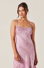 Kaiya Floral Jacquard Satin Midi Dress