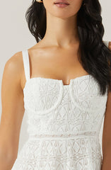Tenna Floral Lace Bustier Midi Dress