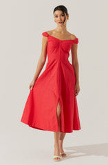 Charelin Linen Off Shoulder Dress