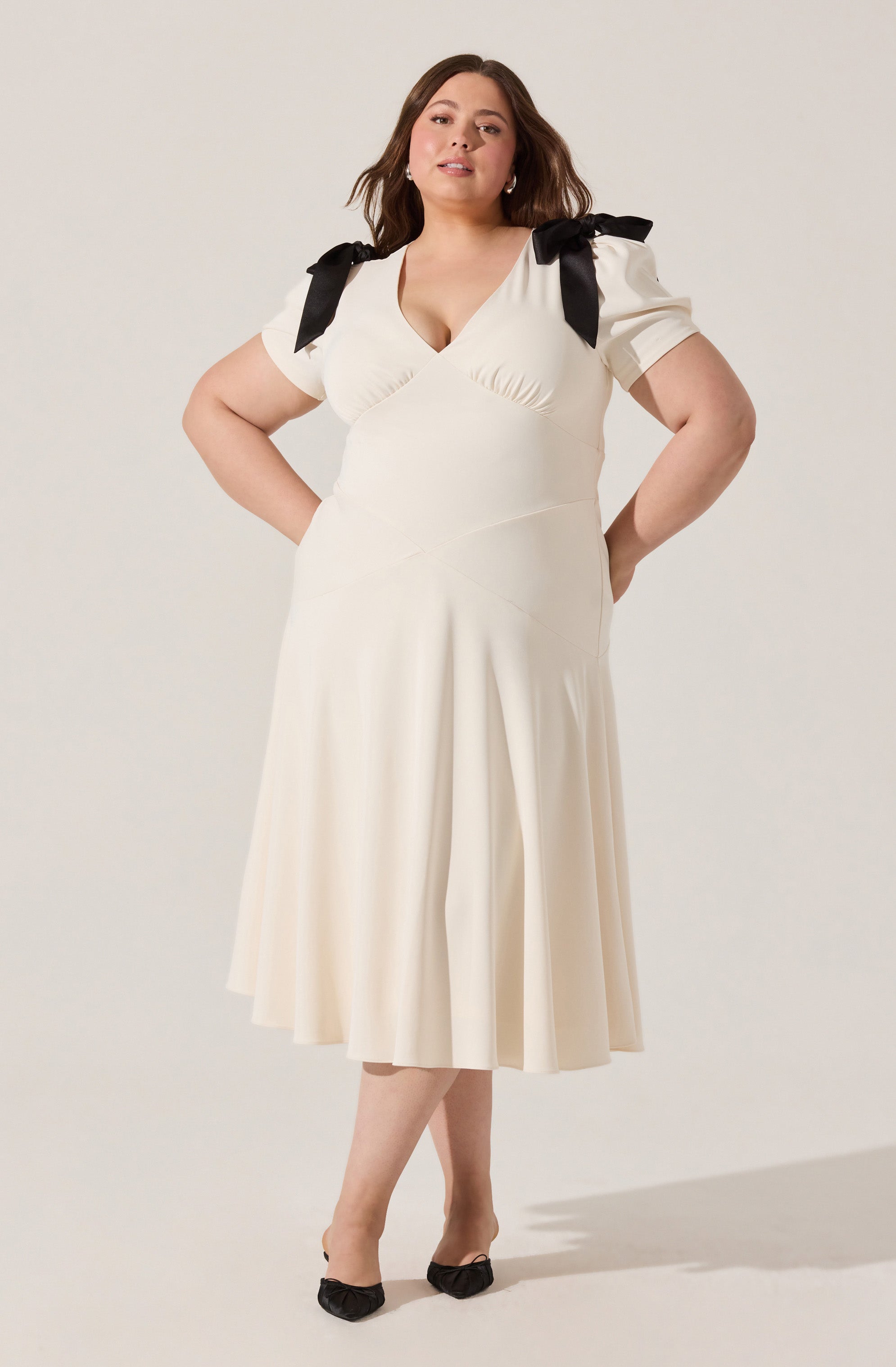Ciela Bow Puff Sleeve Dress
