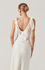 Allexina Satin Midi Dress