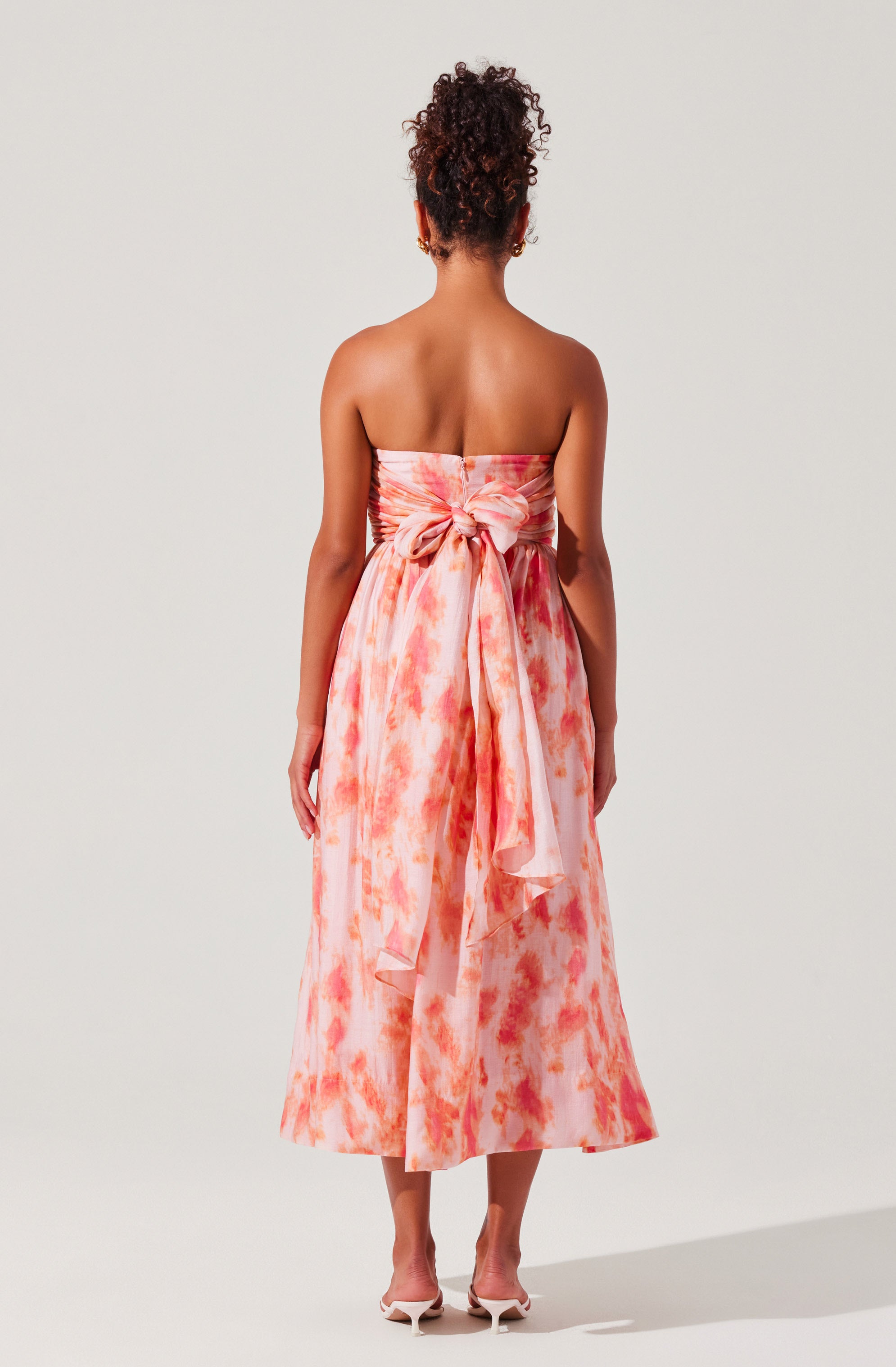 Aneesha Strapless Pleated Midi Dress
