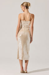 Liese Sequin Bustier Midi Dress