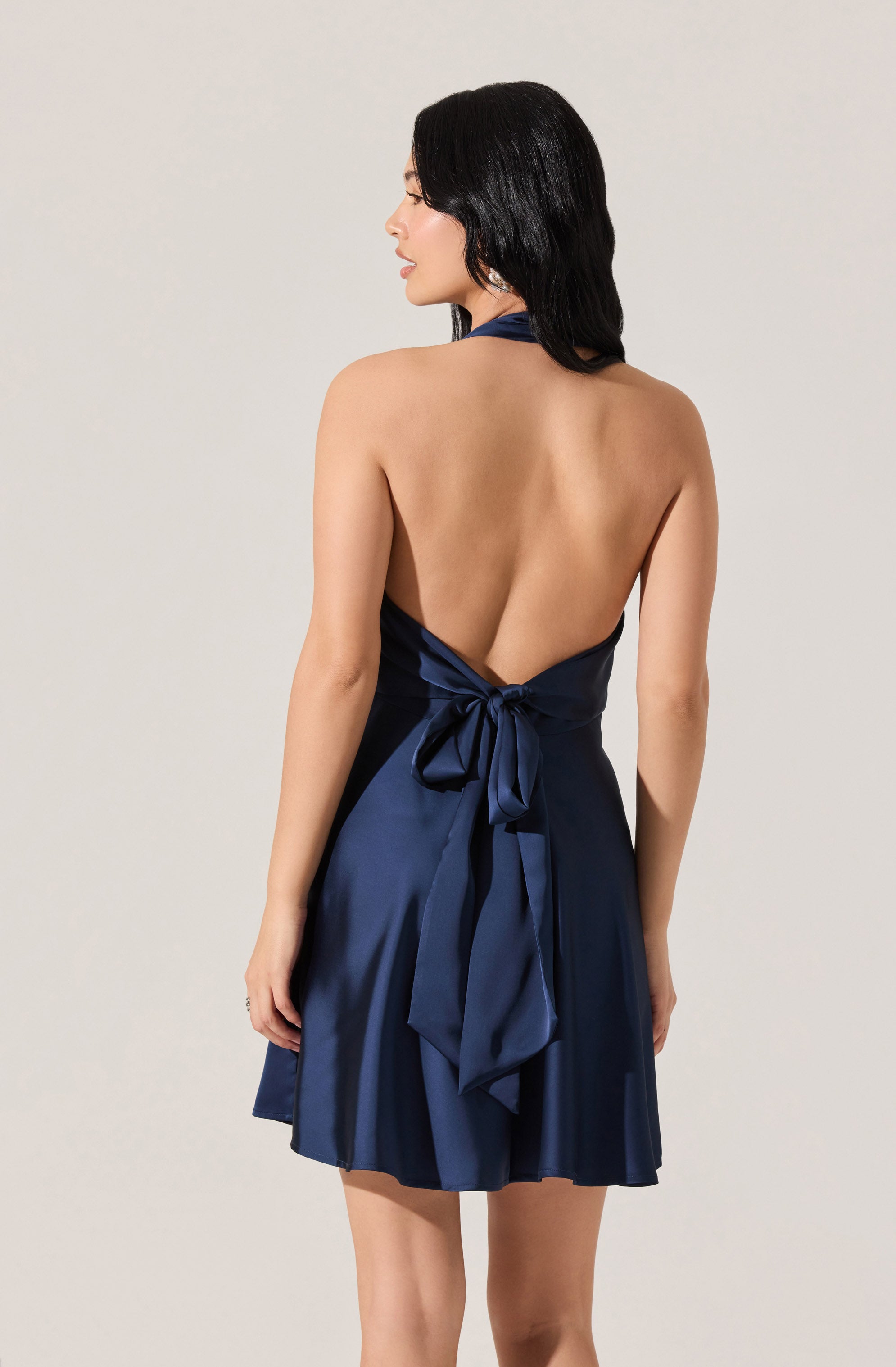 Mielle Satin Halter Mini Dress
