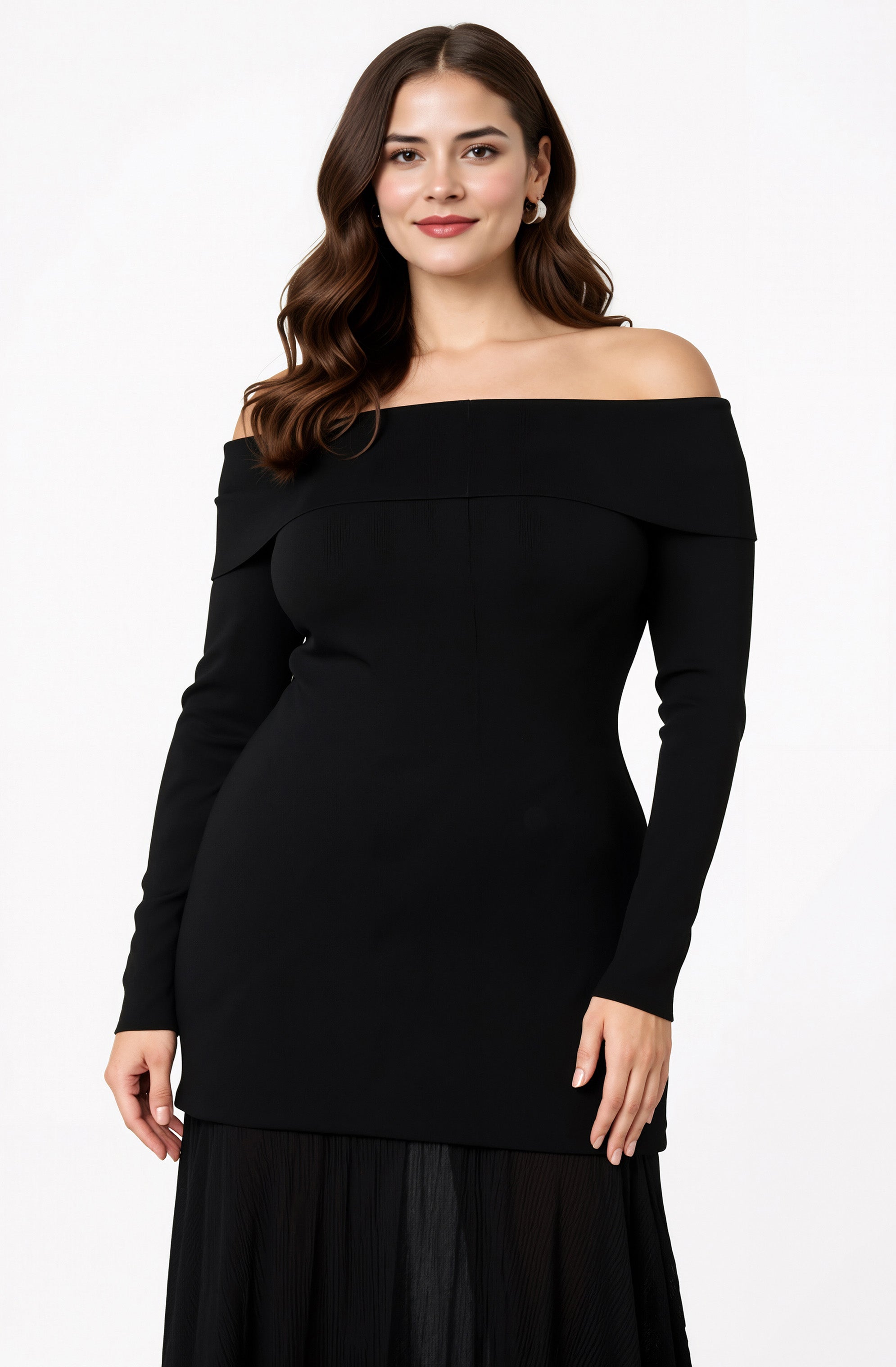 Lidia Off-Shoulder Pleated Midi Dress