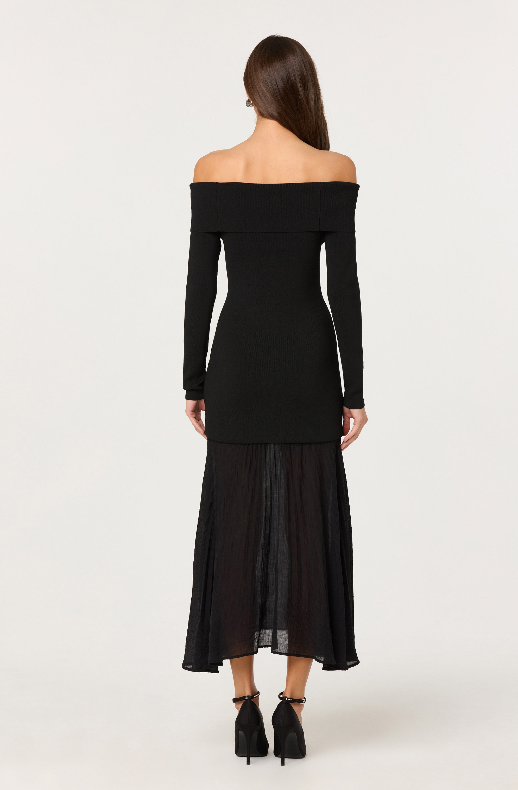 Lidia Off-Shoulder Pleated Midi Dress