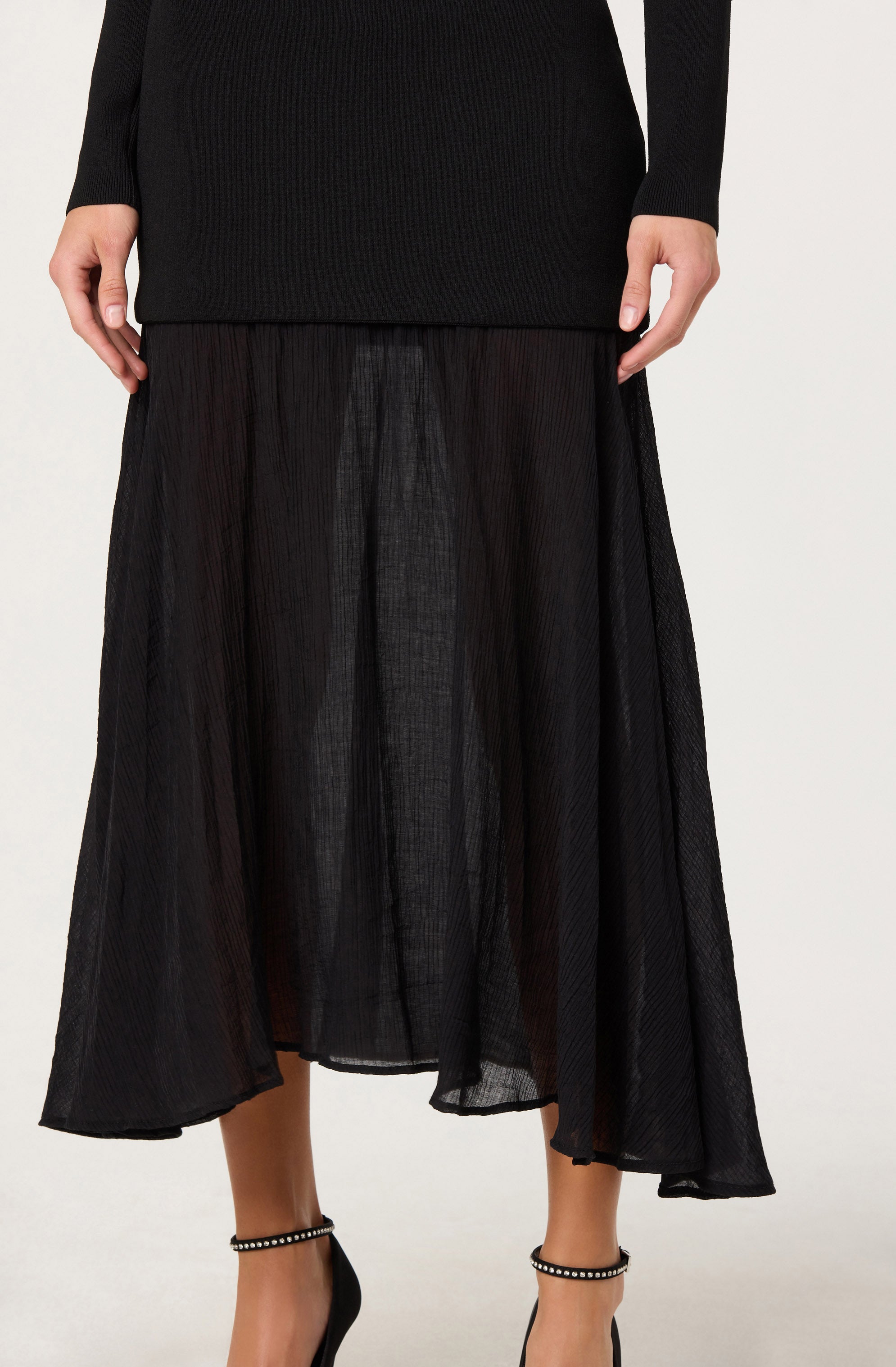 Lidia Off-Shoulder Pleated Midi Dress
