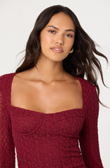 Tamia Floral Lace Bustier Midi Dress