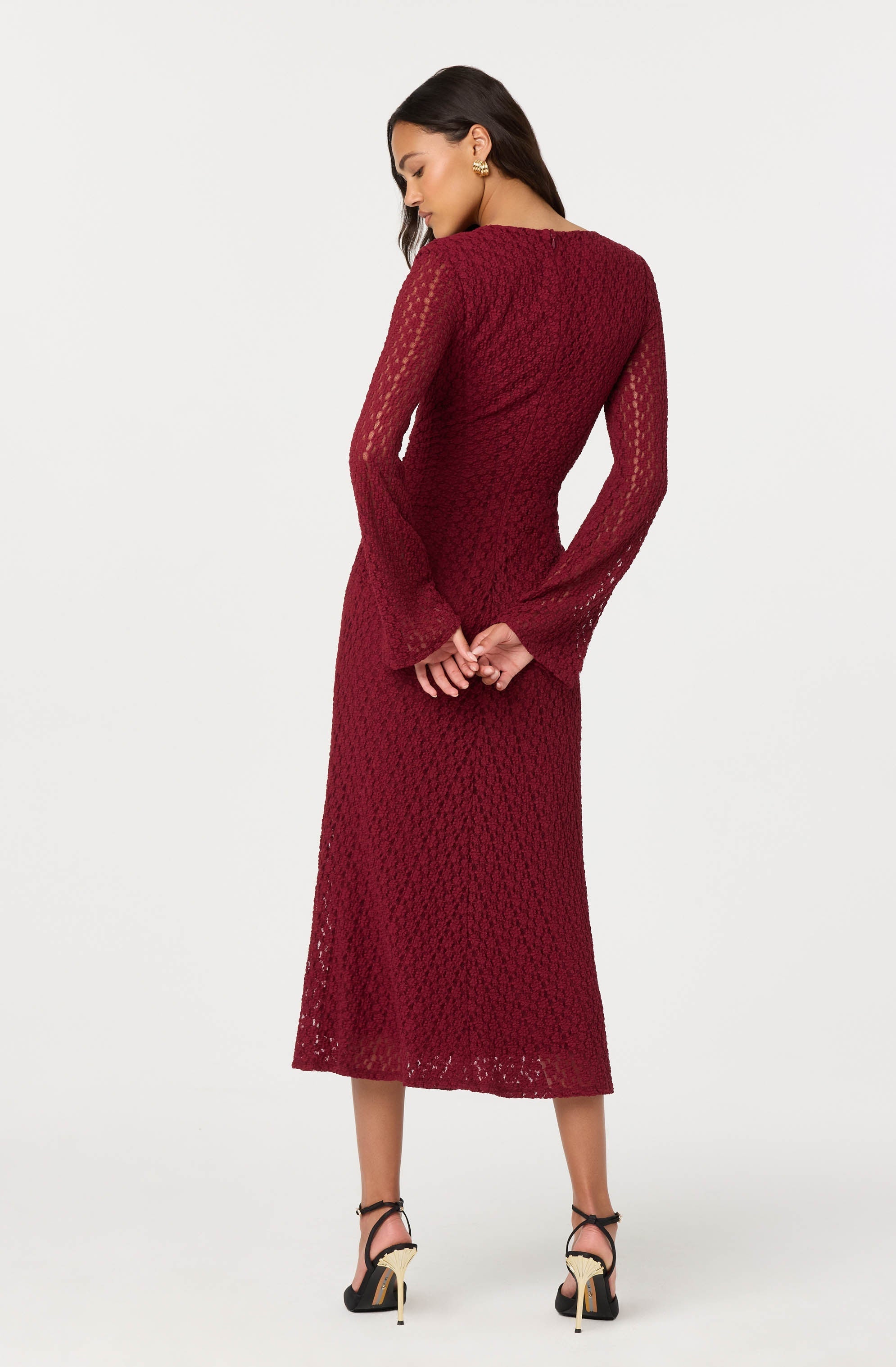 Tamia Floral Lace Bustier Midi Dress