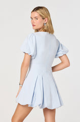 Kattie Puff Sleeve Bubble Hem Mini Dress