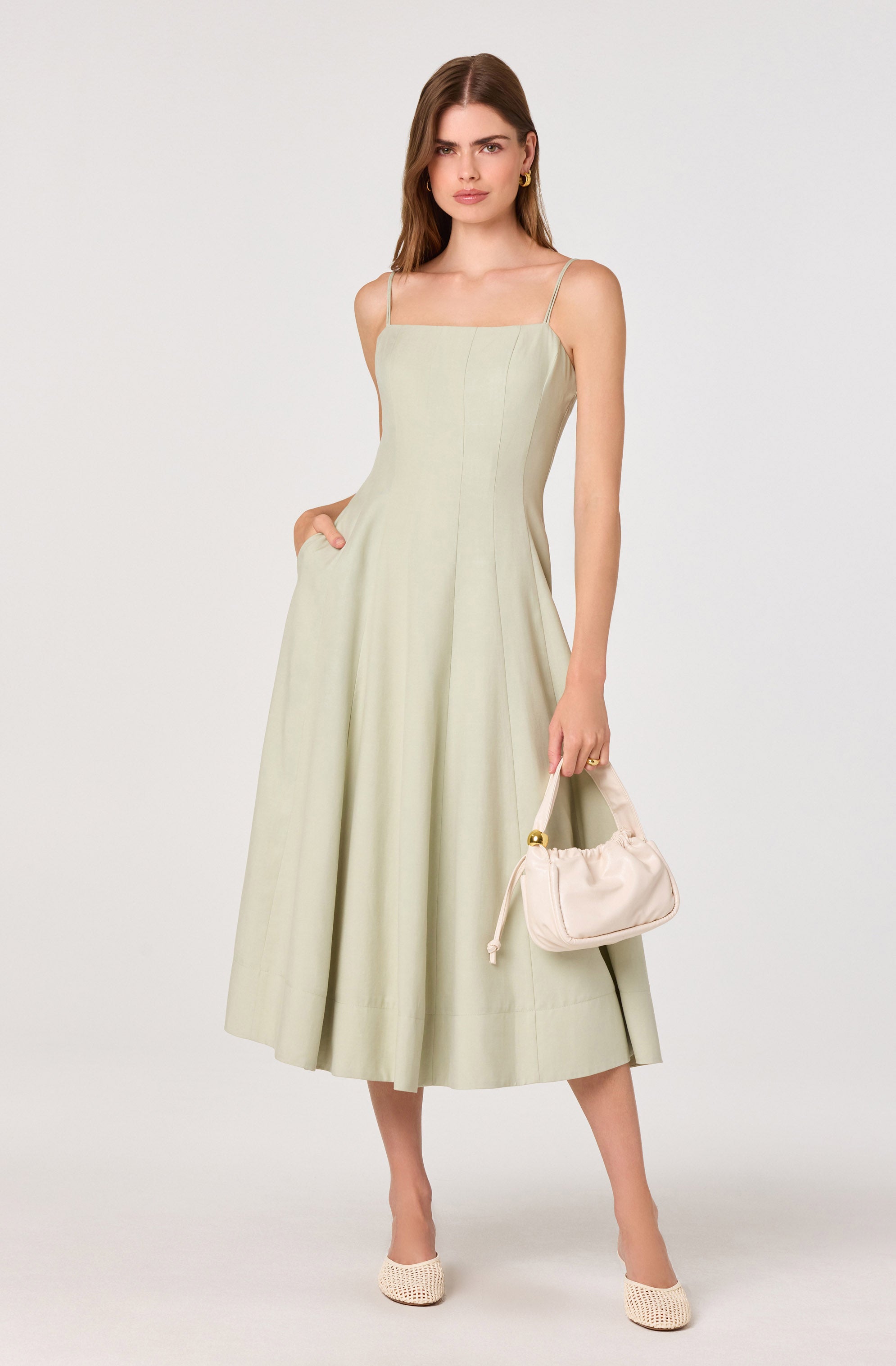 Trisha Square Neck Midi Dress