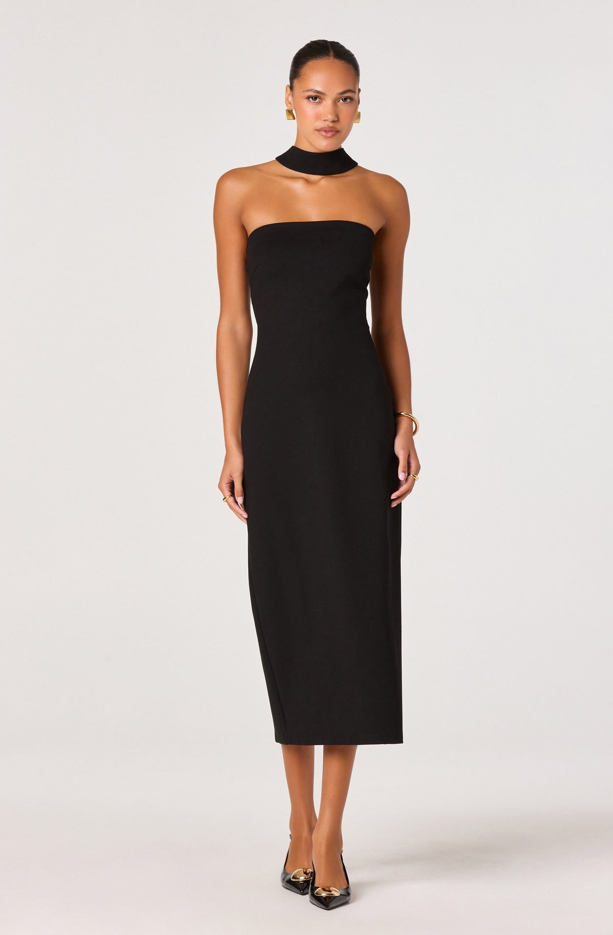 Thiala Knit Reverse Halter Midi Dress
