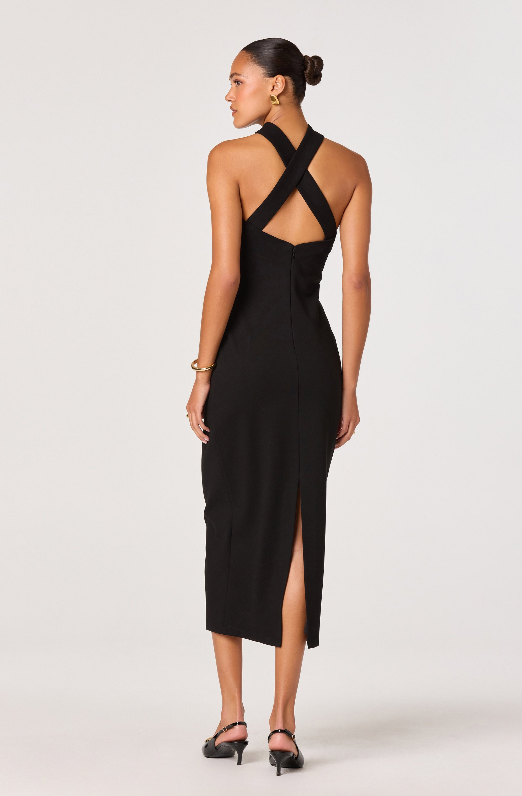 Thiala Knit Reverse Halter Midi Dress