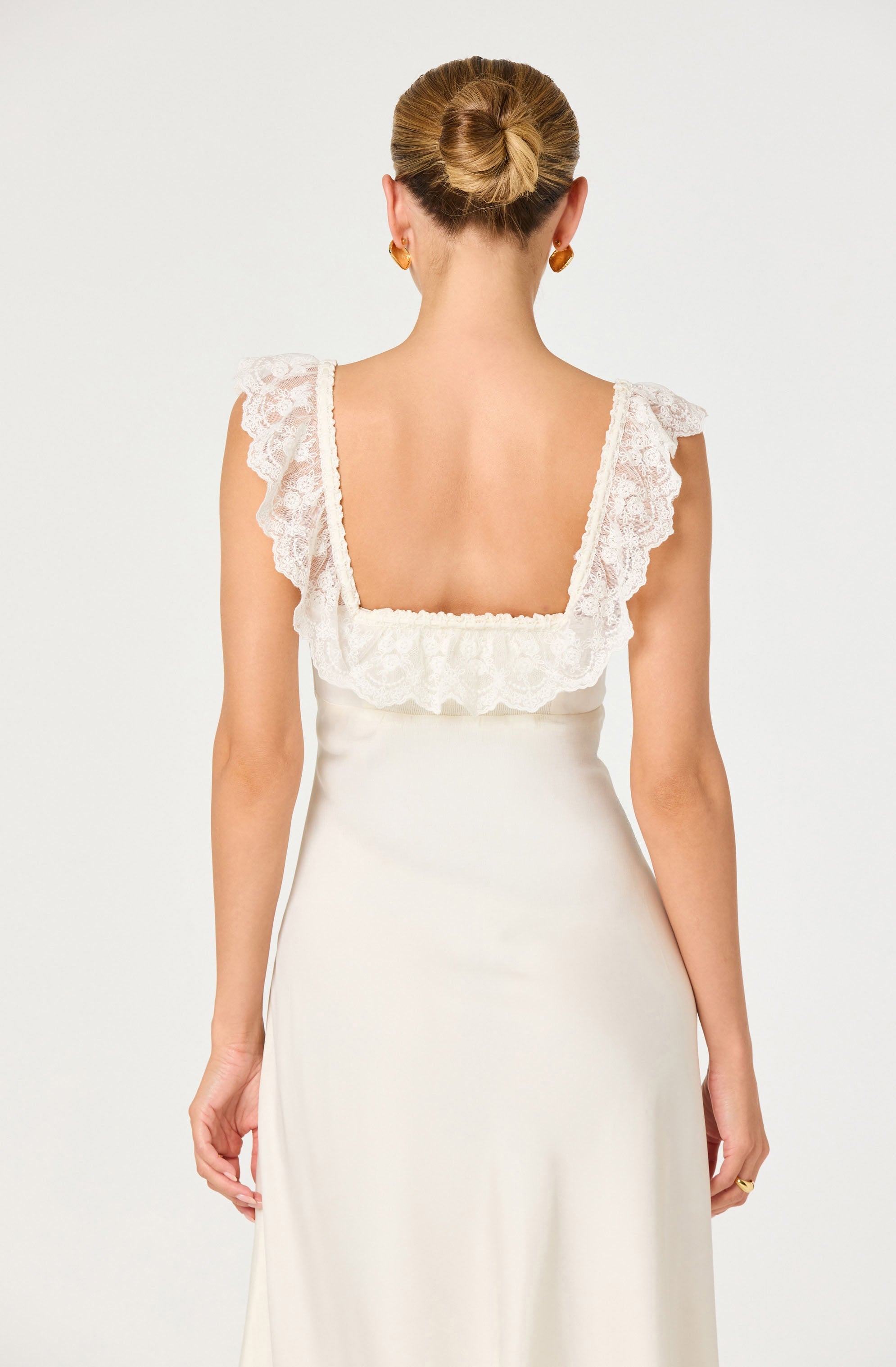 Makiya Lace Strap Empire Waist Midi Dress