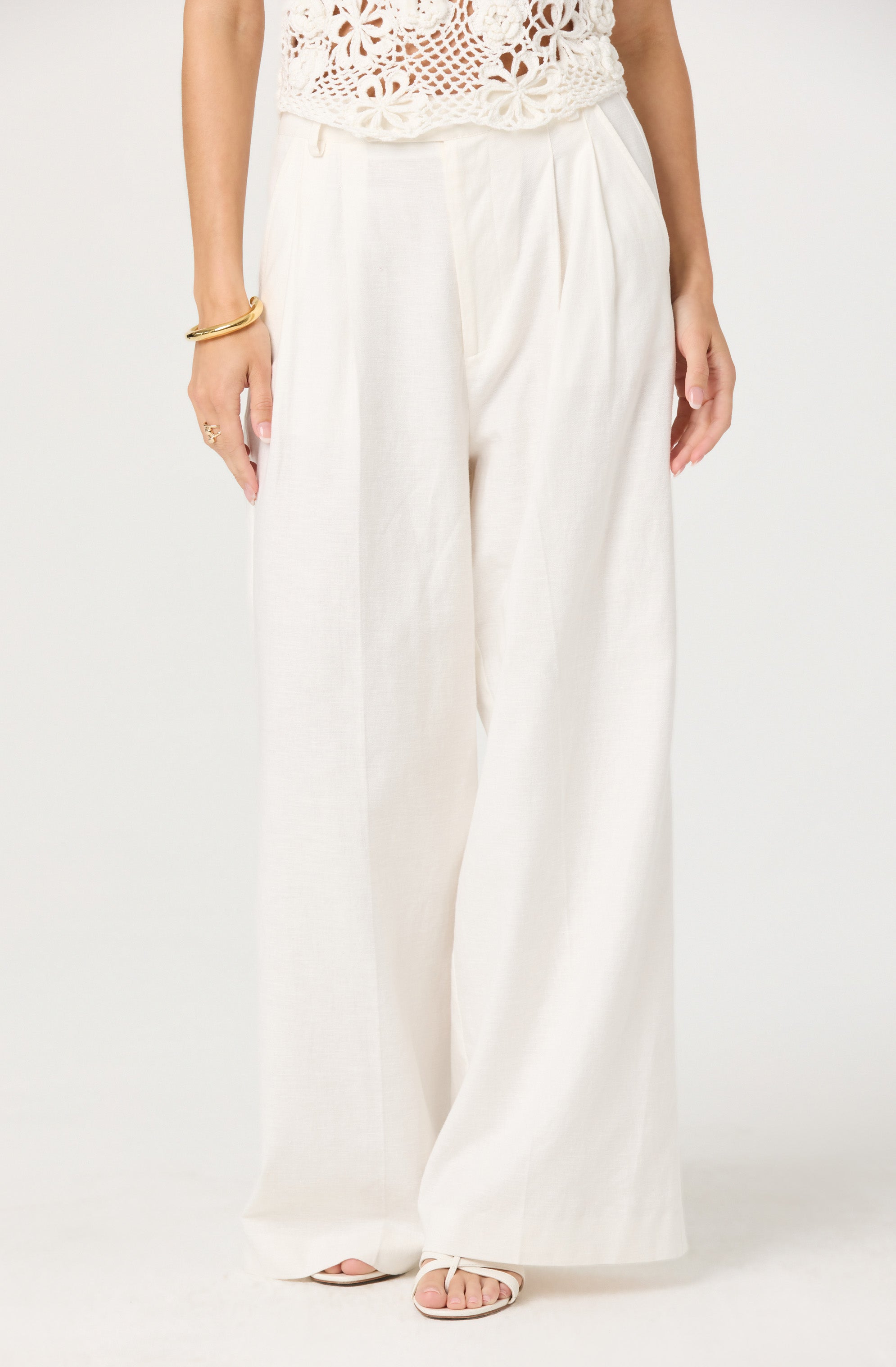 Milani Linen-Blend Trouser Pants