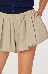 Margeen Pleated High-Waist Shorts
