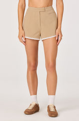 Kya Crochet Trim High-Rise Shorts