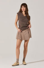 Theodora Pleated Faux Suede Skirt