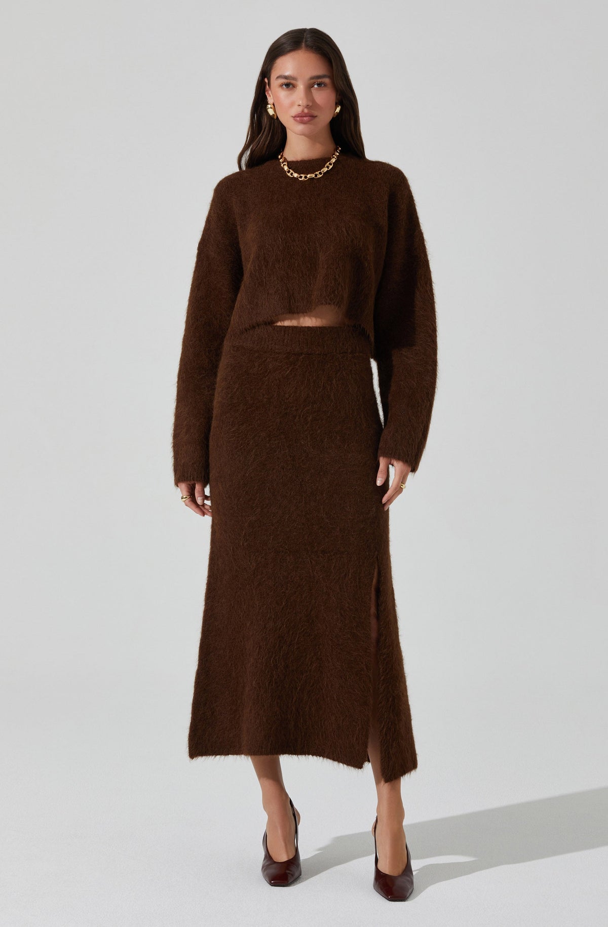 Sinisa Brushed Wool Midi Skirt