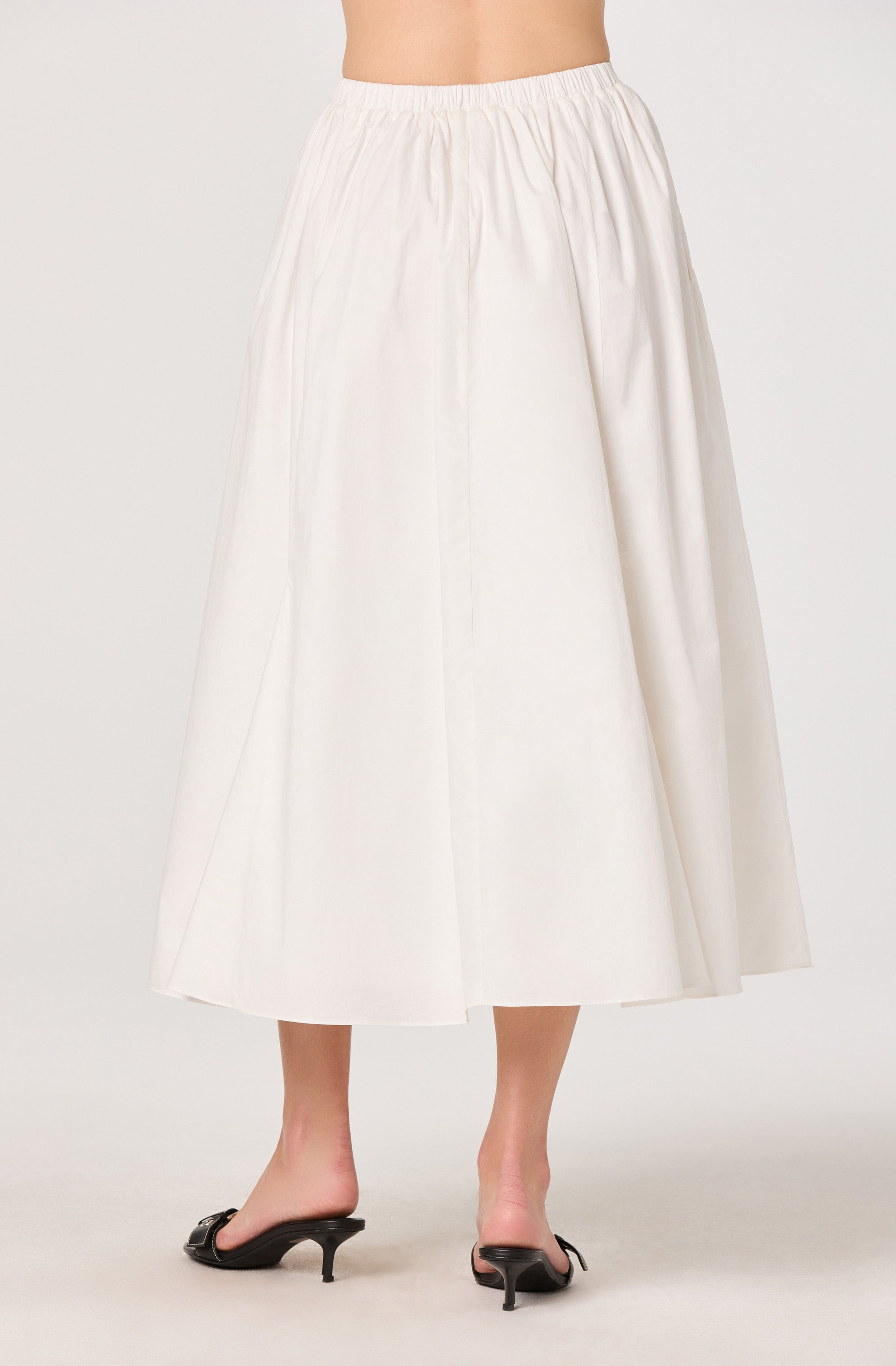 Sidra Cotton Knife Pleat Godet Midi Skirt