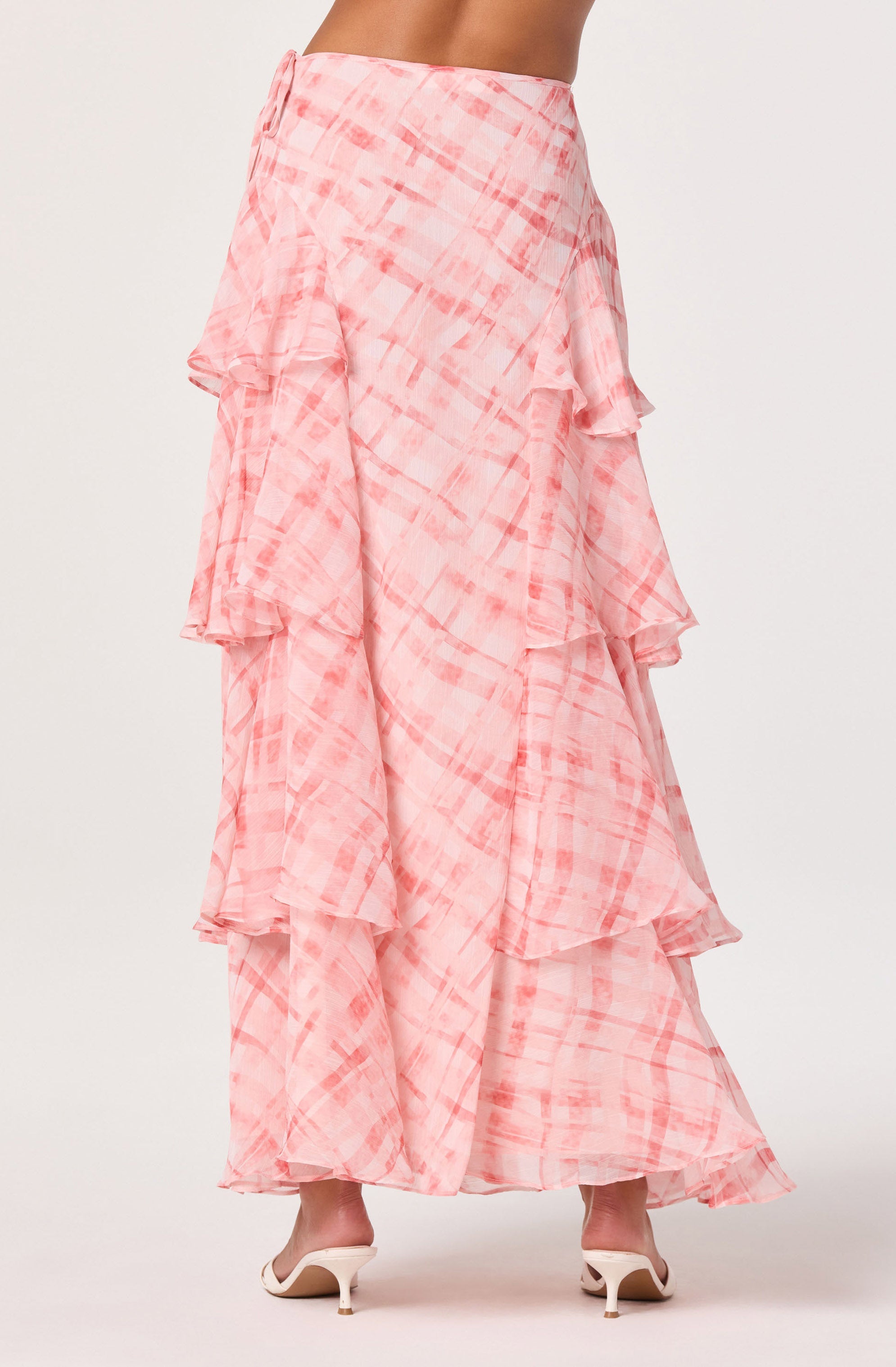 Maia Plaid Tiered Maxi Skirt
