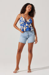 Minka Linen-Blend Peplum Top