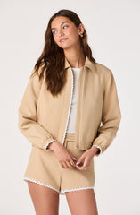 Reid Scallop Trim Bomber Jacket