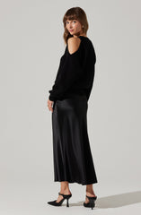 Millicent Ribbed Cold Shoulder Sweater