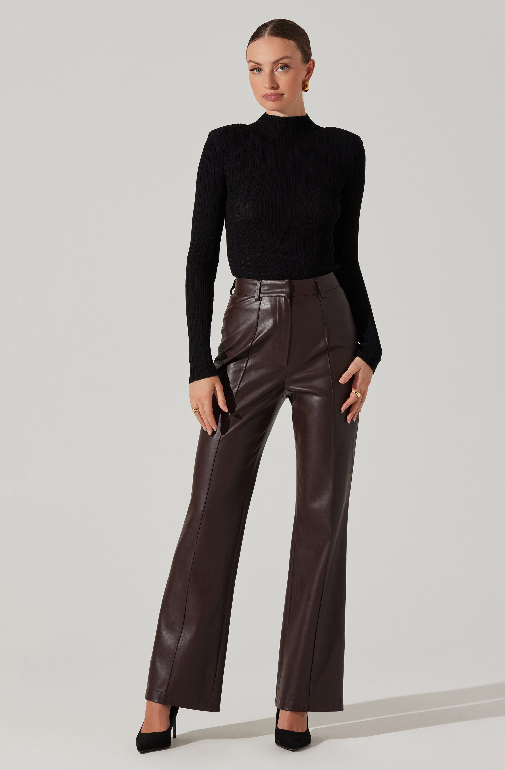 Roslin Ribbed Mock Neck Sweater
