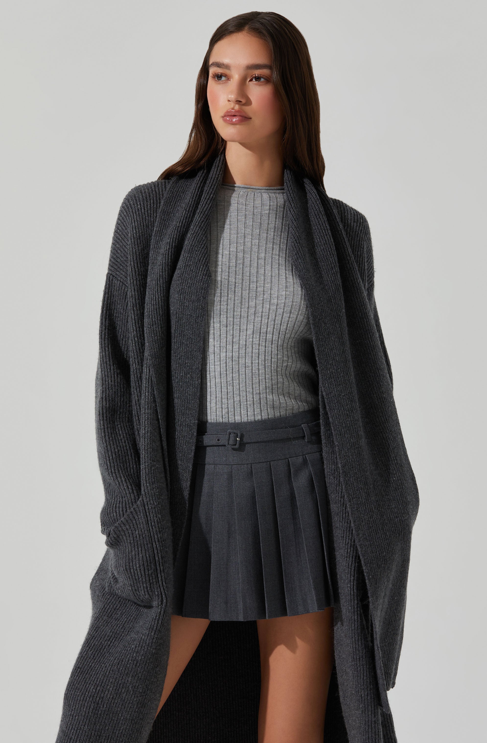 Noemi Ribbed Scarf Cardigan